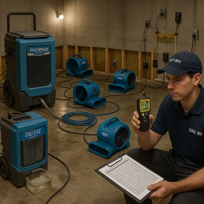 Structural Drying and Dehumidification process in Woodruff, SC